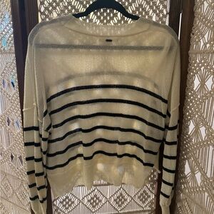 O'Neill Black and Cream Striped Women's Sweater